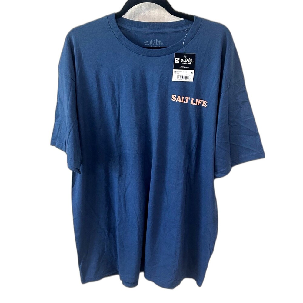 Salt Life T-Shirt Men's Size XLG “Drink Like A-Fish” Graphic Blue Sunset NWT